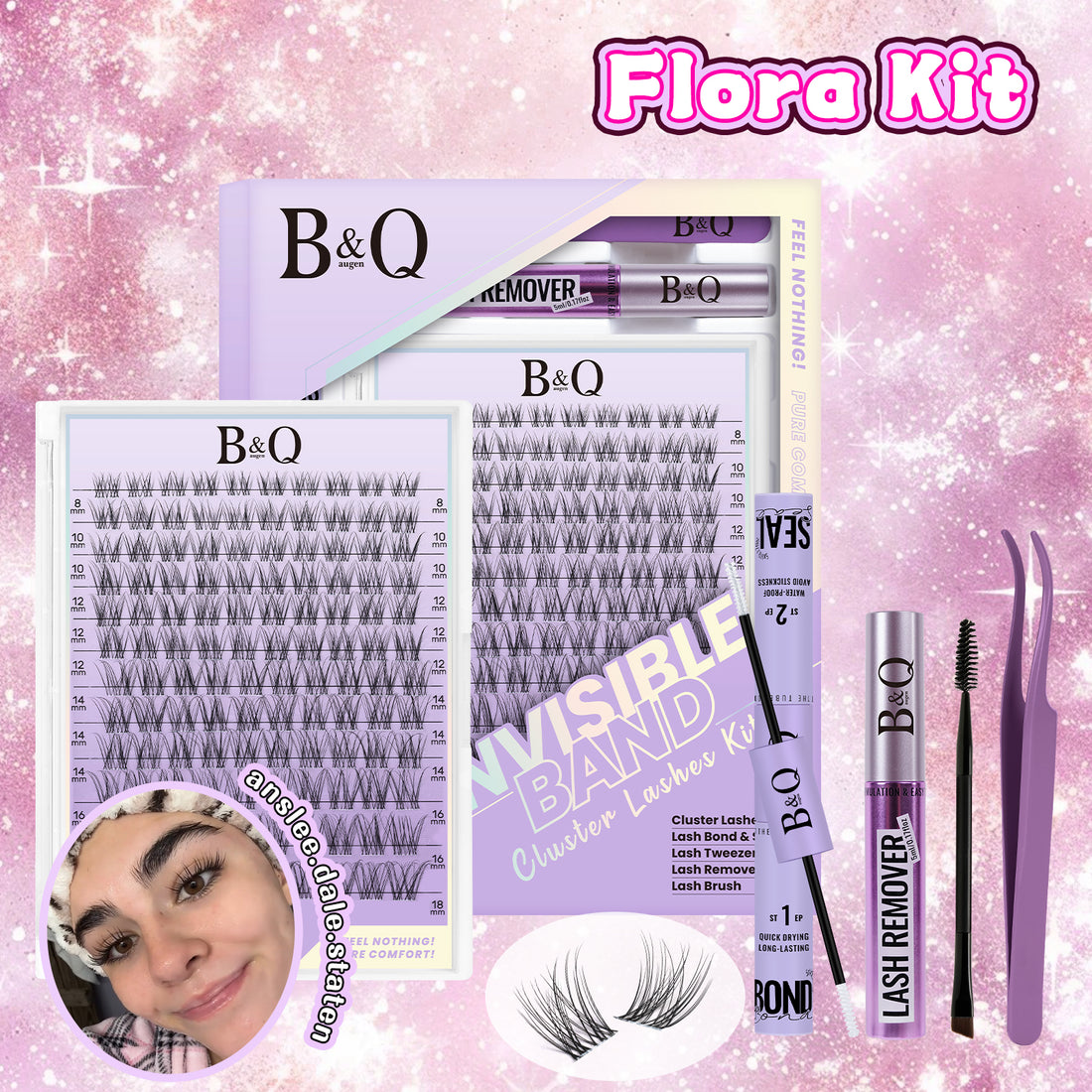 Flora Invisible Band Lash Clusters Kit