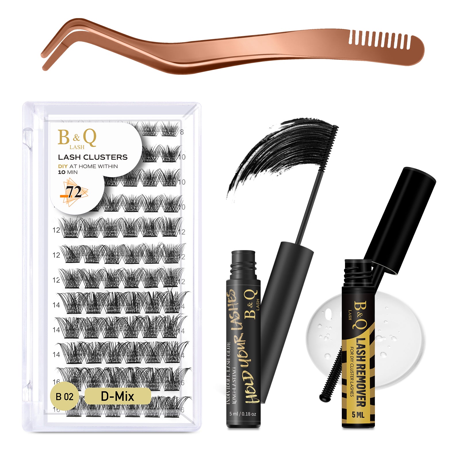 B&Q DIY Lash Extension Kit B02 Lash Cluster with Lash Applicators