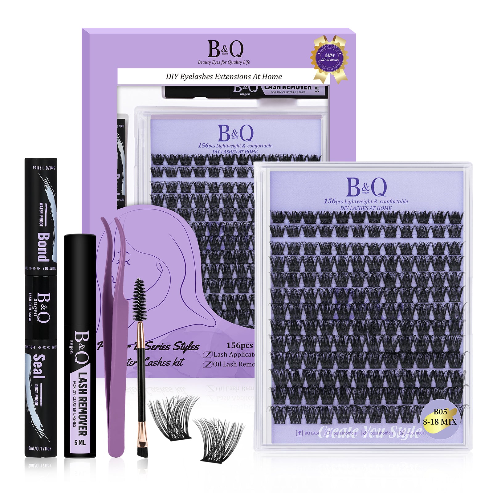 B&Q Kit De Extensiones De Pestañas B05