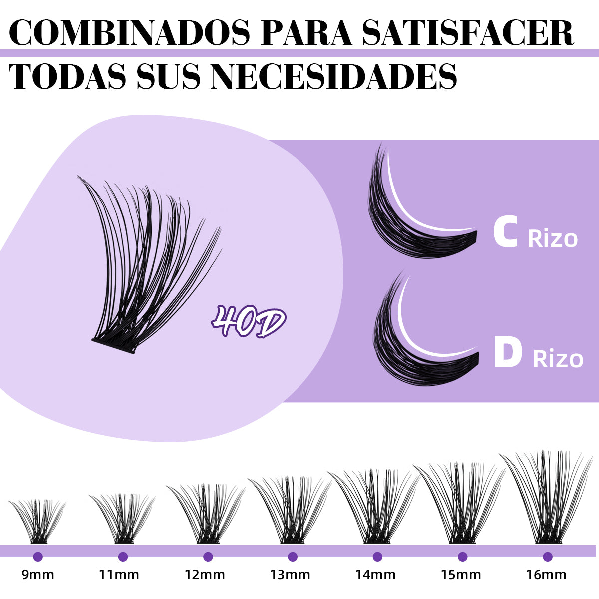the detail of 30D+40D lash clusters