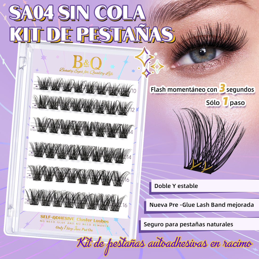 Kit De Extensiones De Pestañas Autoadhesivas-SA04