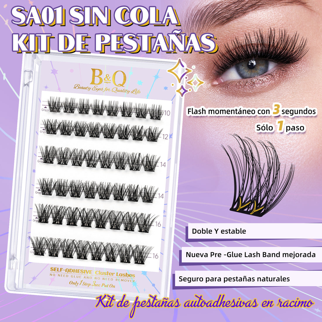 Kit De Extensiones De Pestañas Autoadhesivas-SA01