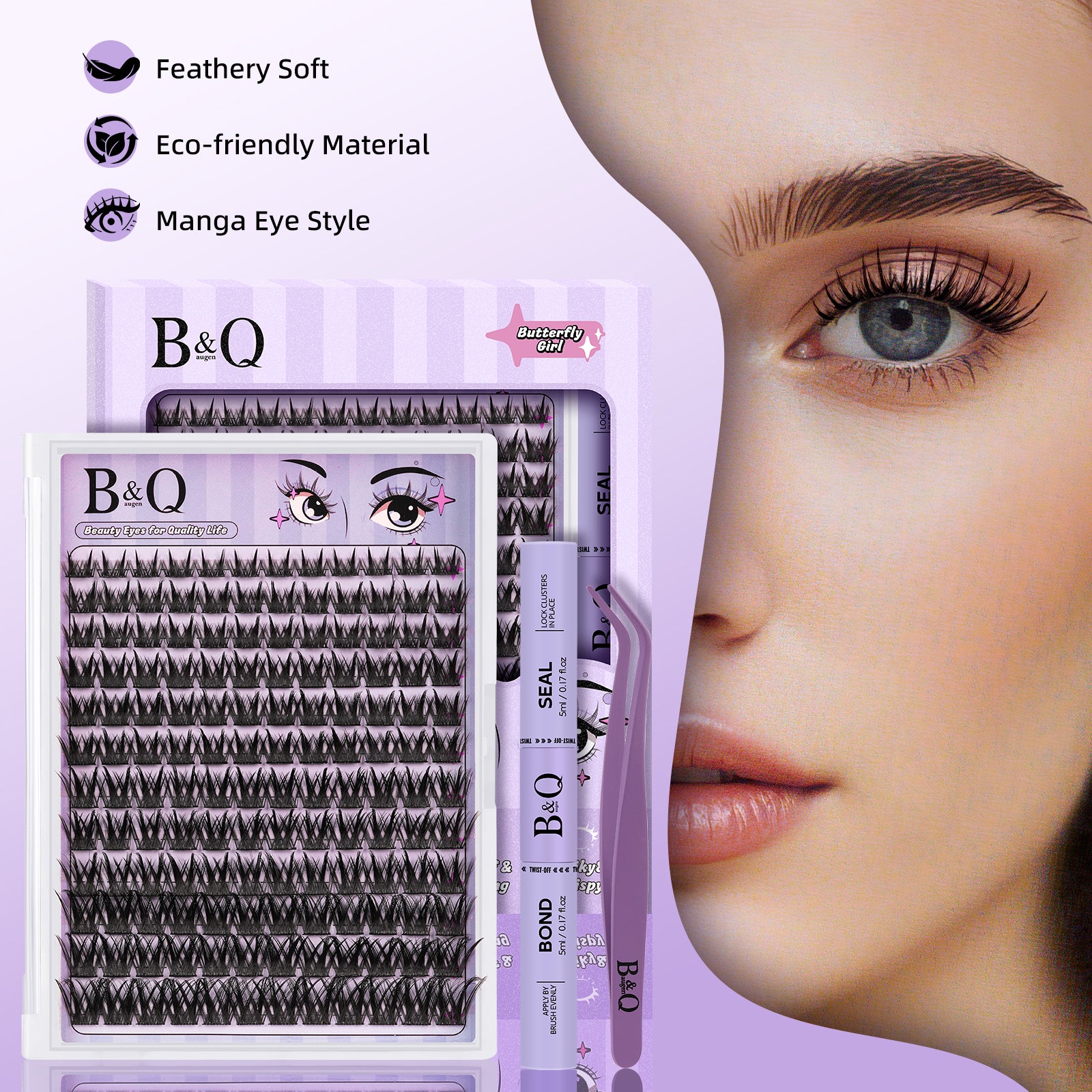 Butterfly Girl Anime Lash Clusters Kit