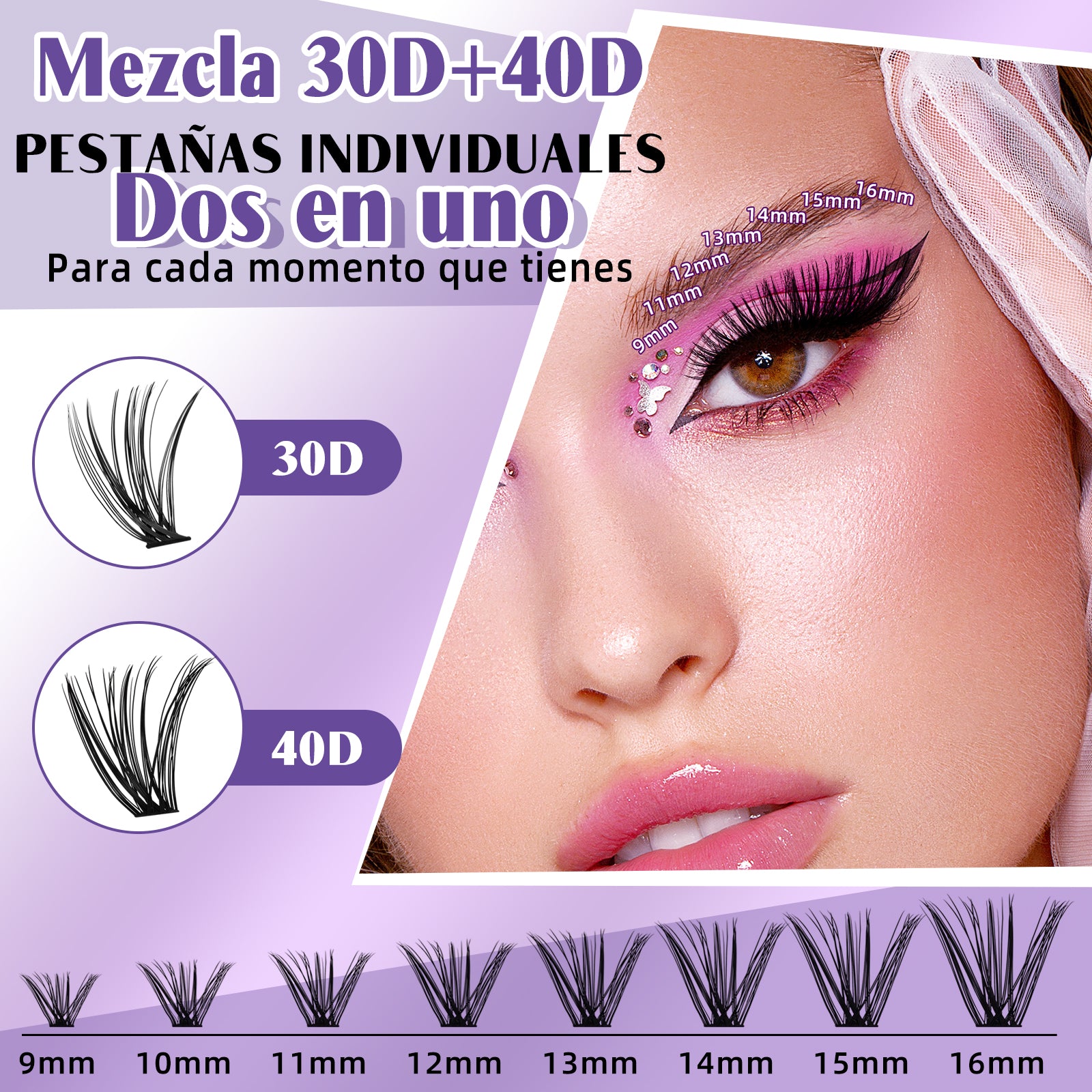 Extensiones De Pestañas Individuales Kit DIY--30D+40D