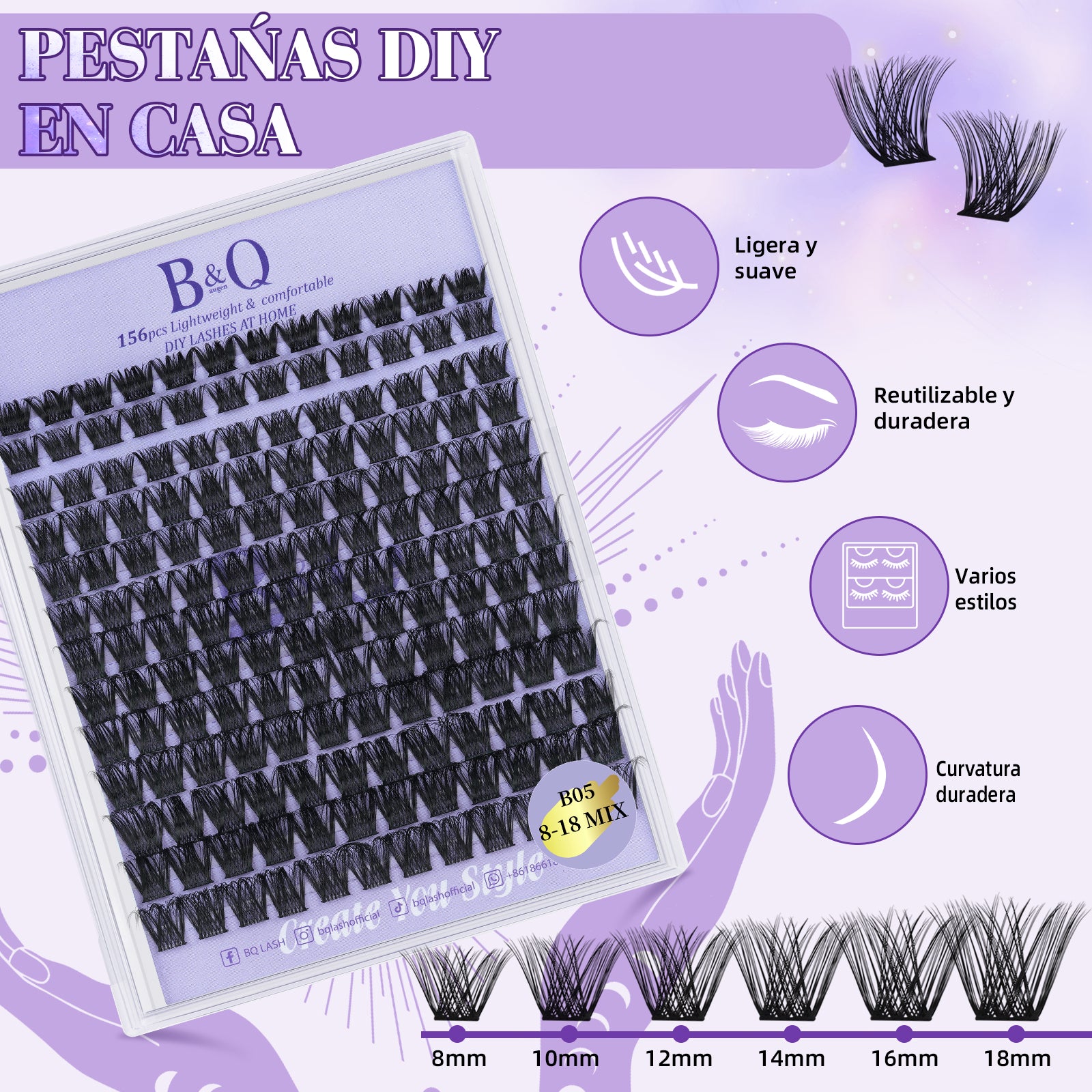 Ventajas de los racimos de pestañas diy de aspecto volume B05