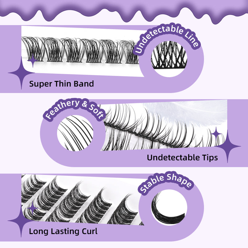 Z01 Natural DIY Cluster Lash Extensions 156 Pcs Kit