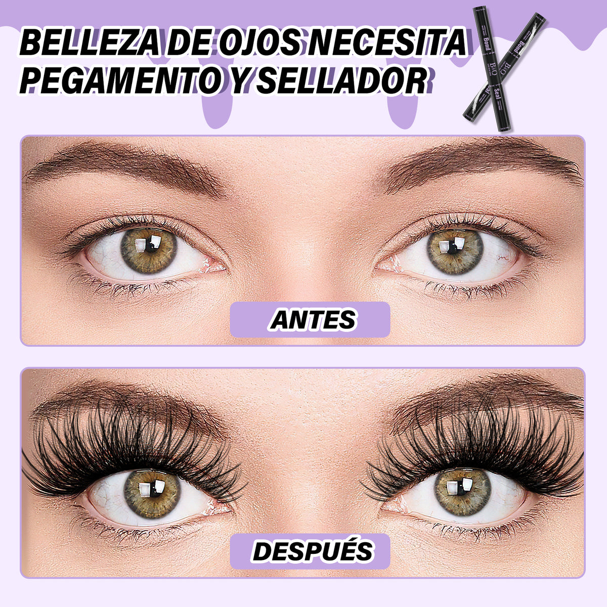 Lash Bond y Sellador 10 ML, Adhesivo y Sellador para Racimos de Pestañas