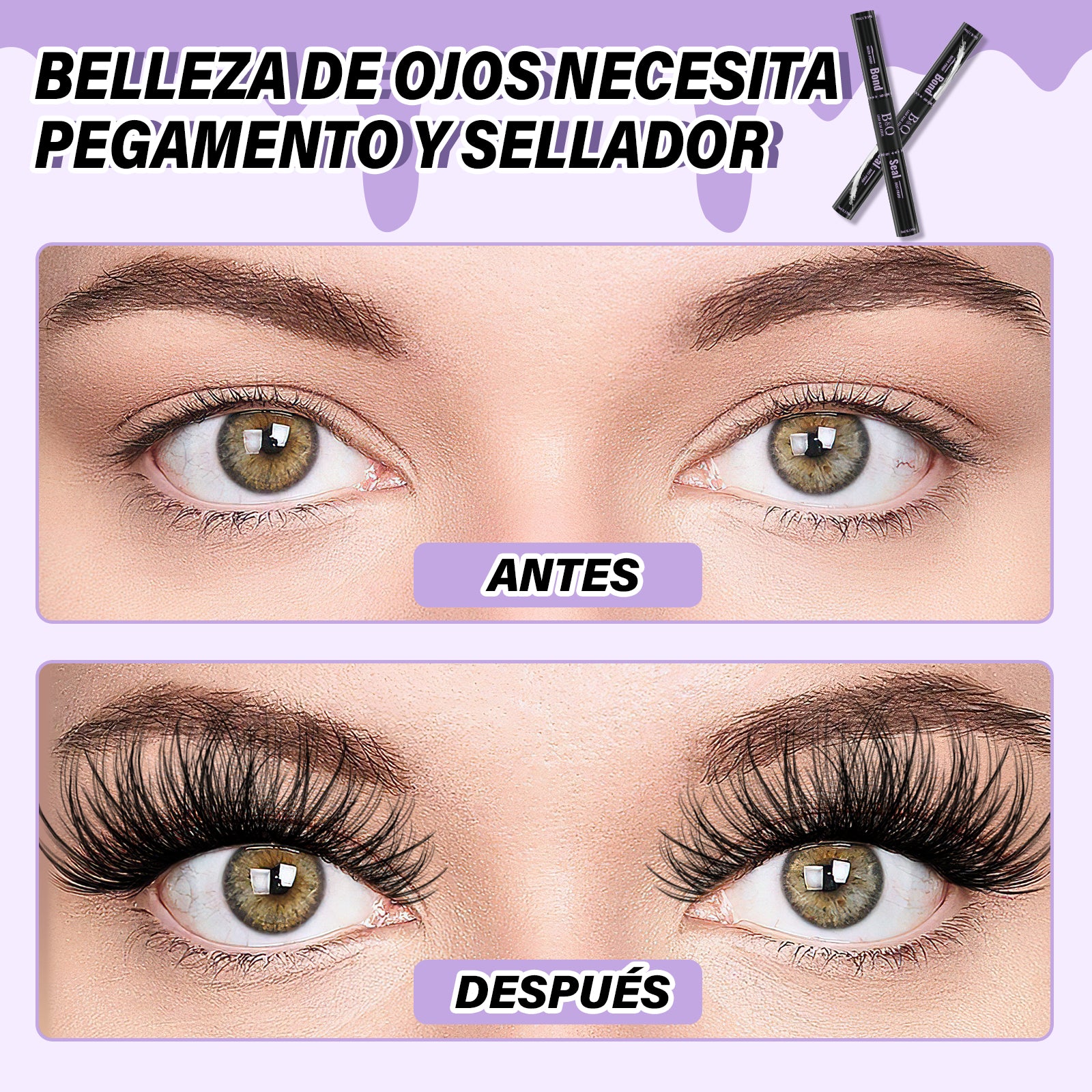 Lash Bond y Sellador 10 ML, Adhesivo y Sellador para Racimos de Pestañas