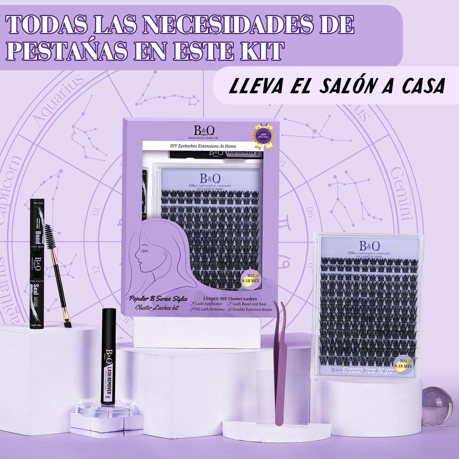 Todas las necesidades de pestañas en este kit