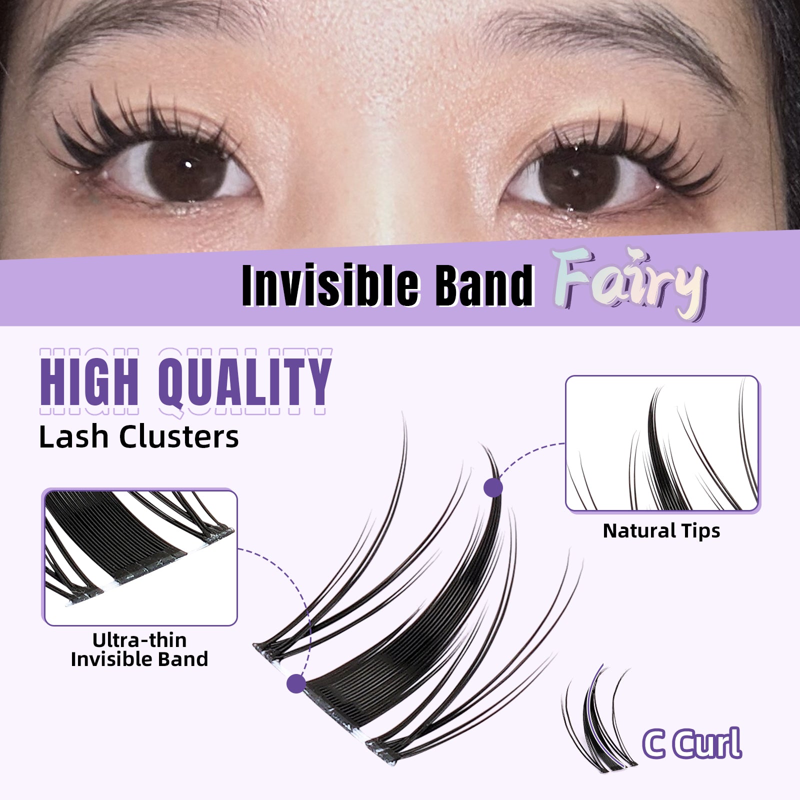 pros of invisible band manga lash cluster