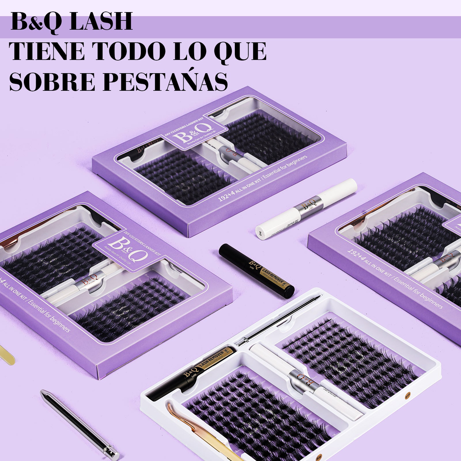 B05+B06 Kit Esencial de Extensiones de Pestañas DIY--192 PIEZAS