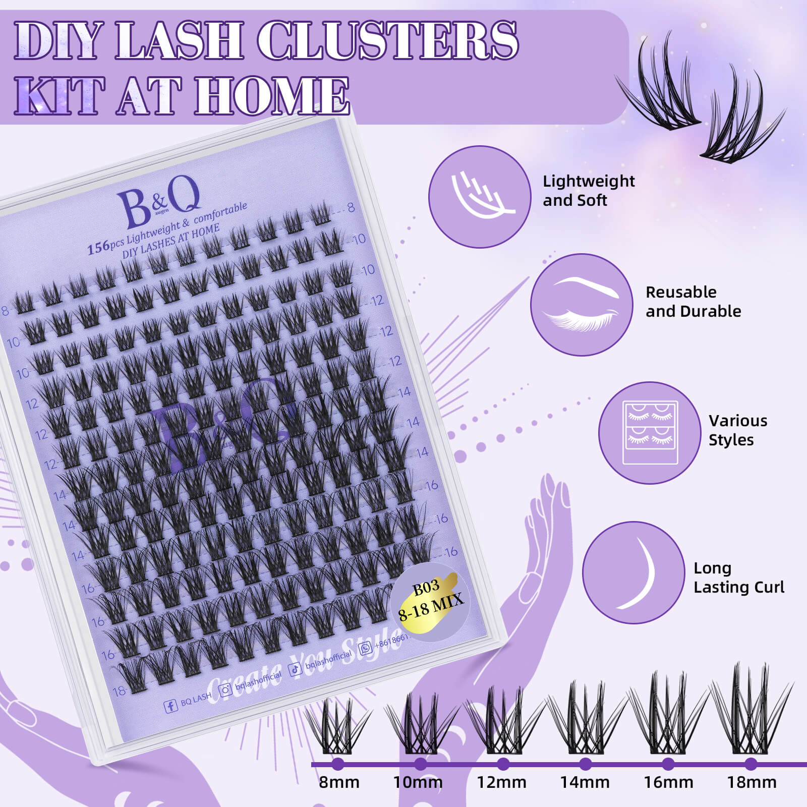 Pros of natural-looking diy lash clusters B03