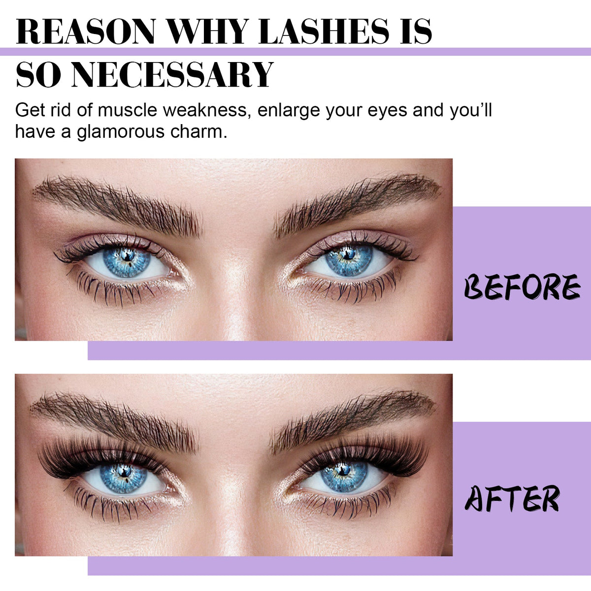 The effect of wearing B&Qaugen 30D+40D Individual Lash Clusters
