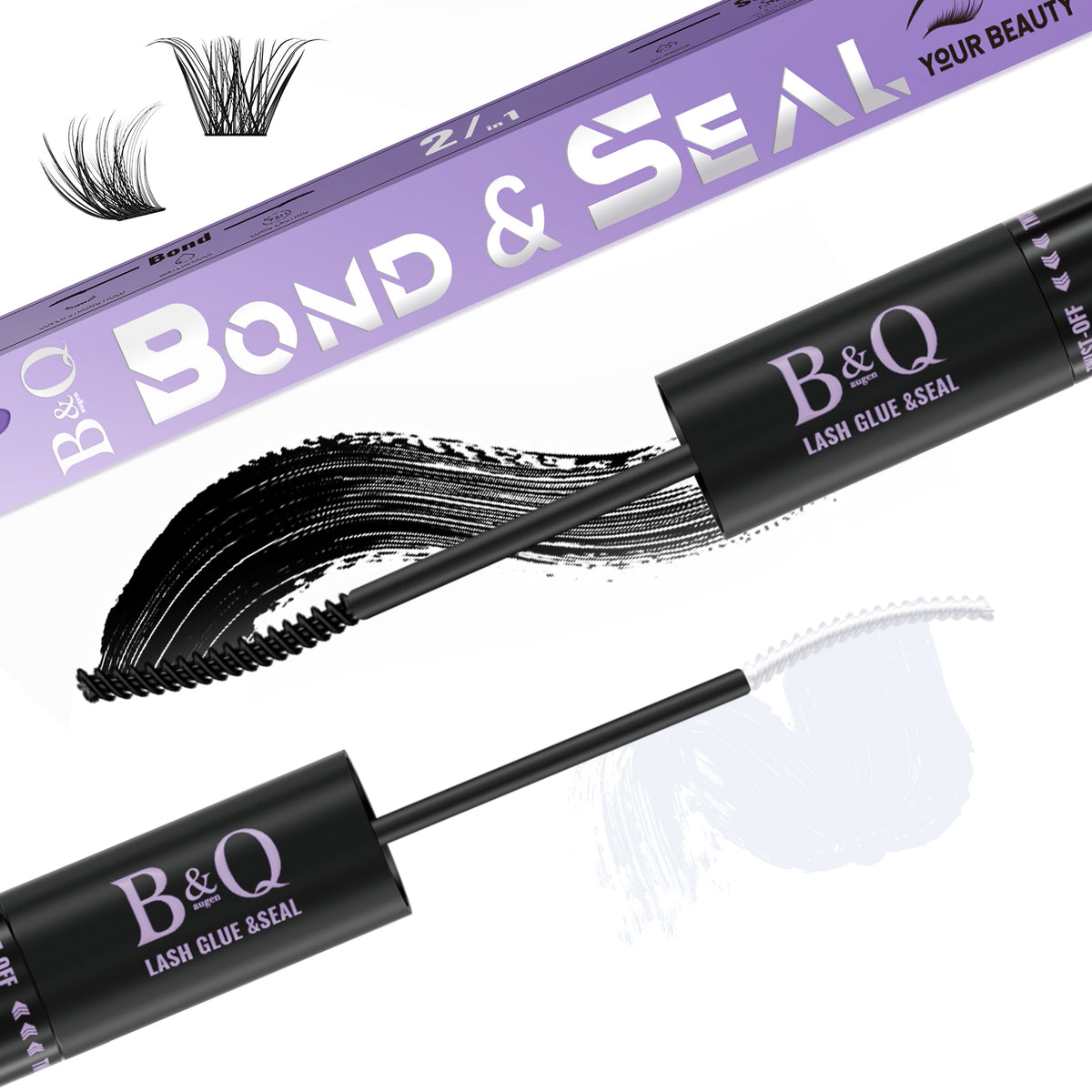 Lash Bond y Sellador 10 ML, Adhesivo y Sellador para Racimos de Pestañas