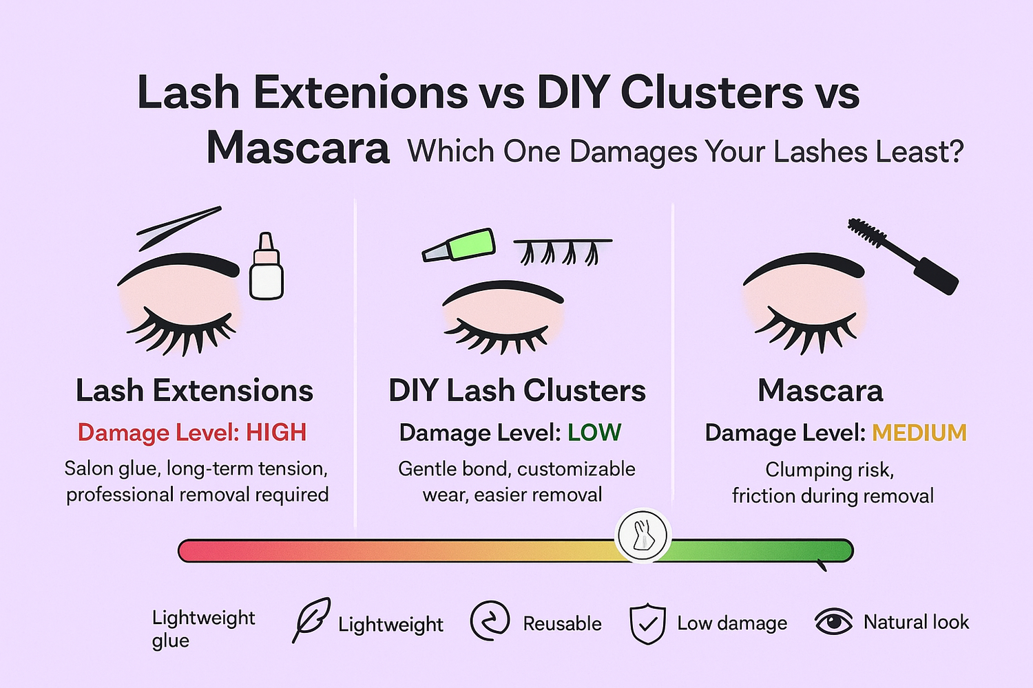 Lash Extensions vs DIY Clusters vs Mascara: Which One Damages Your Lashes Least?