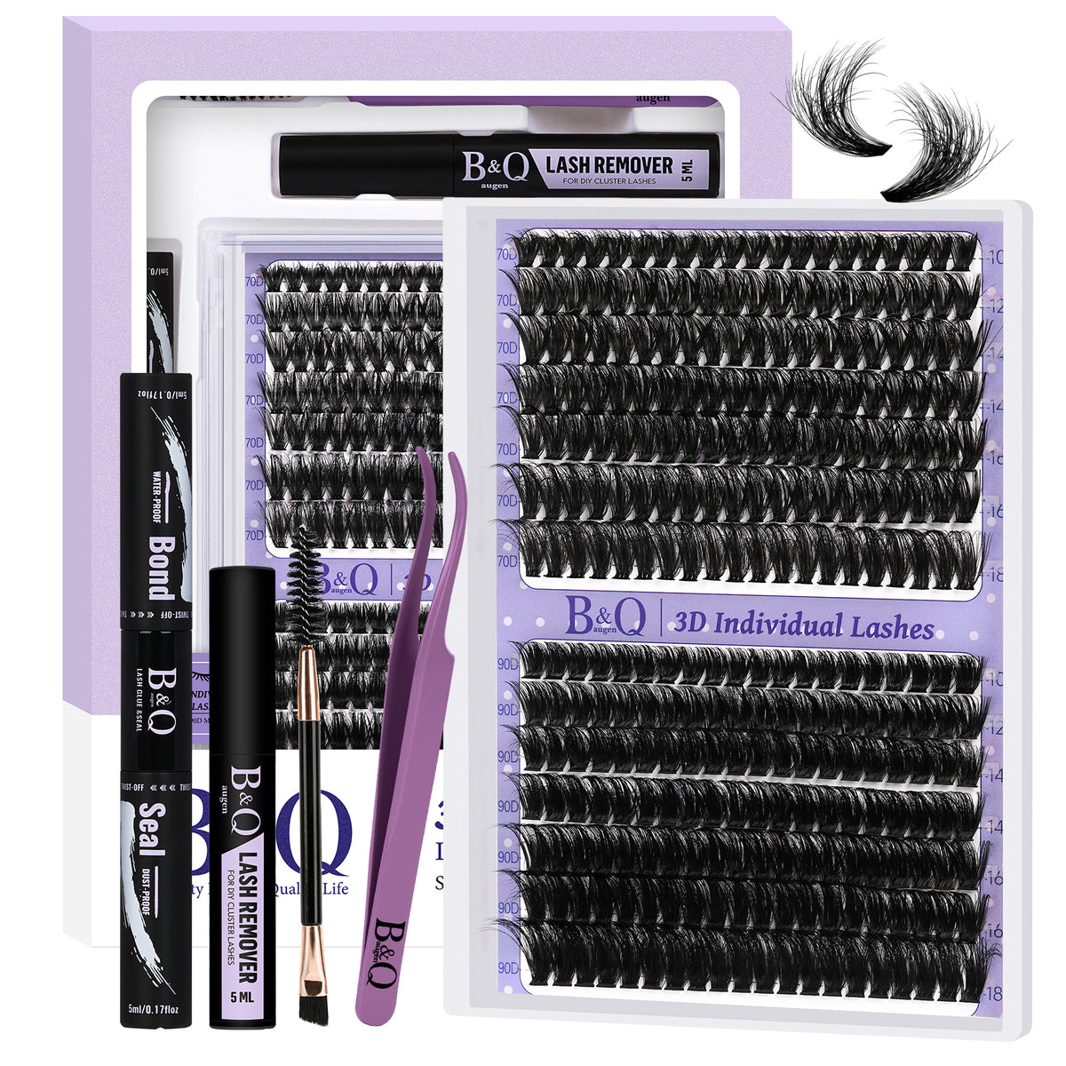Kit de Extensiones de Pestañas 70D+90D con efecto 3D
