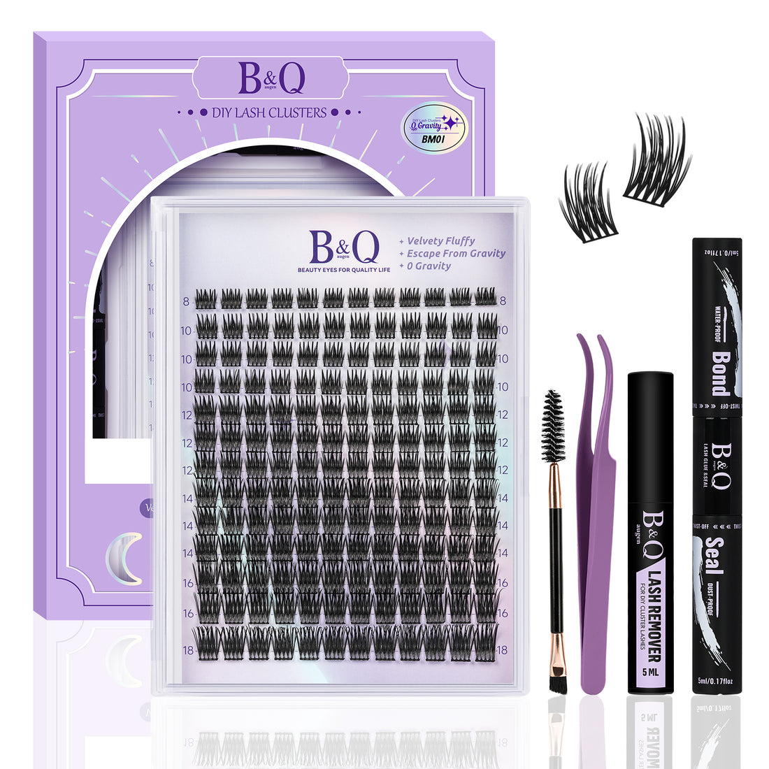 Flat Matte DIY Cluster Lash Extensions Kit