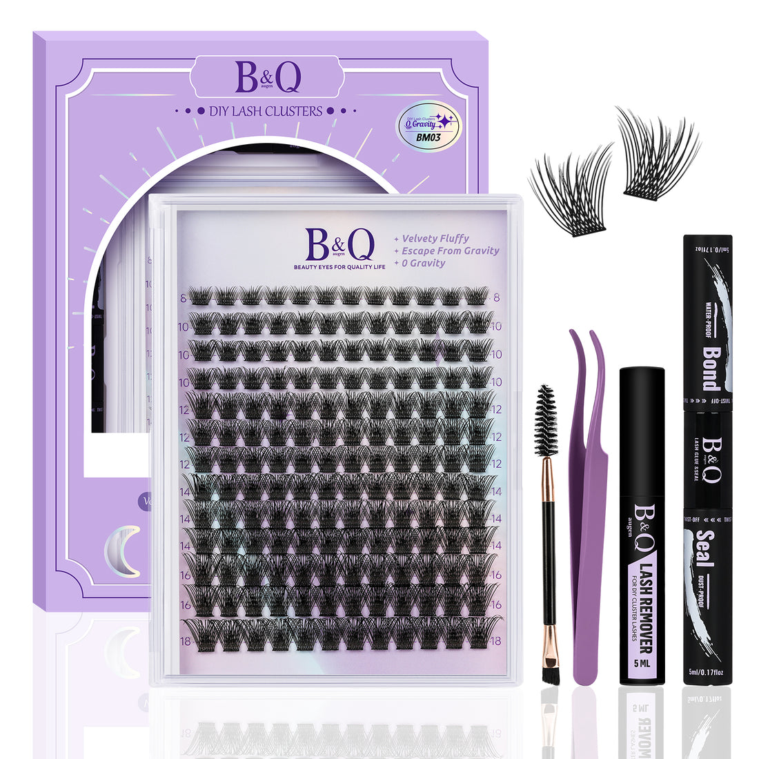  Flat Matte DIY Cluster Lash Extensions Kit