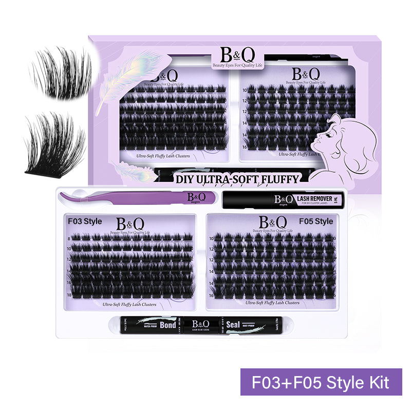 F03+F05 Ultra-soft DIY Cluster Lash Extensions Kit
