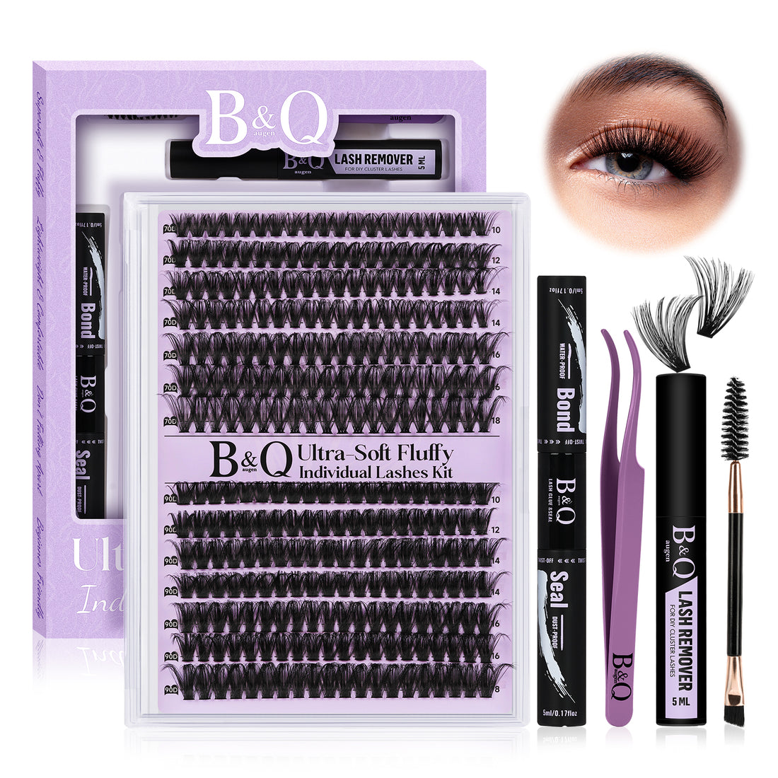 Kit de Pestañas Individuales Ultra Suaves 70D+90D