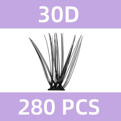 Kit de extensión de pestañas DIY de grupo de pestañas individuales 30D+40D