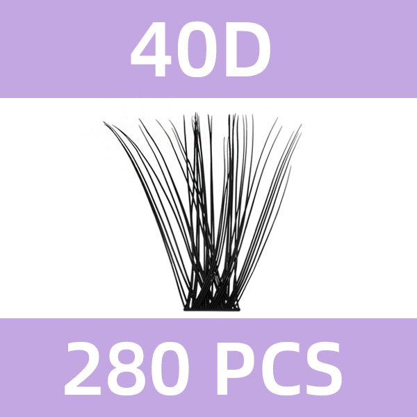 Kit de extensión de pestañas DIY de grupo de pestañas individuales 30D+40D