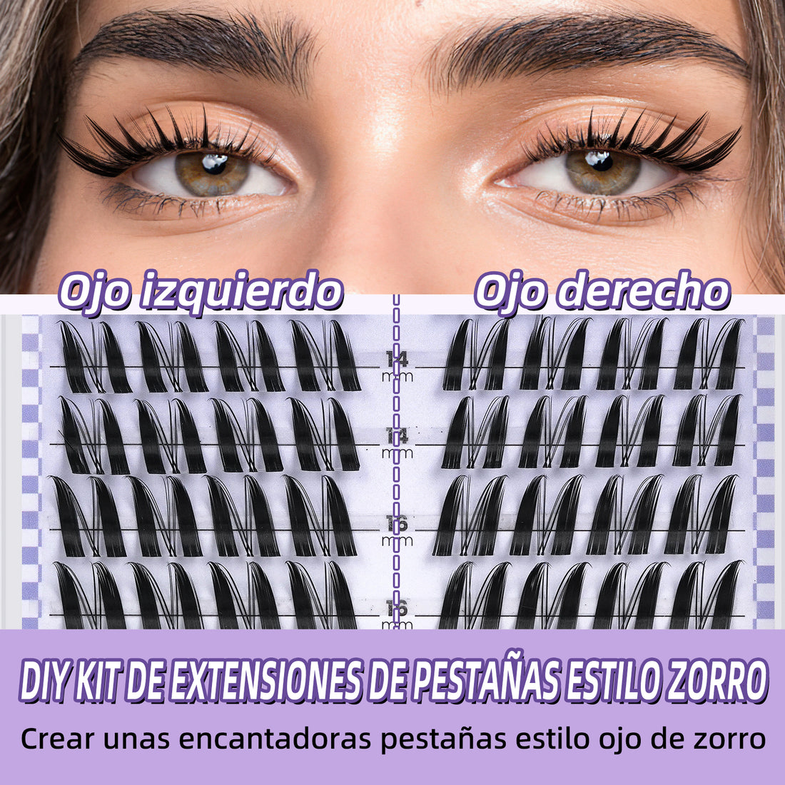 Kit De Extensiones De Pestañas Fox Eye