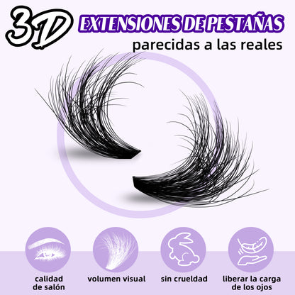 Kit de Pestañas Individuales Ultra Suaves 70D+90D con Efecto 3D