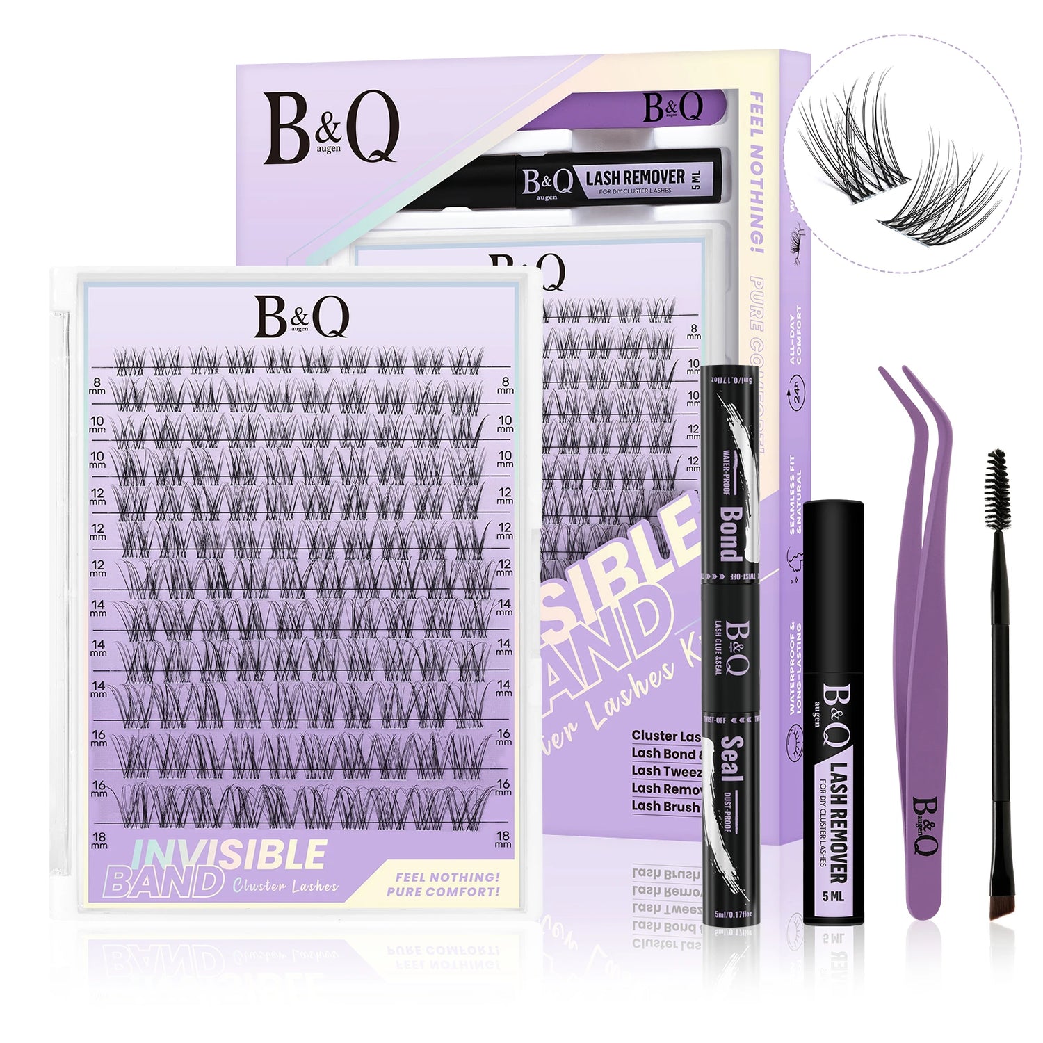 Flora Invisible Band Lash Clusters Kit