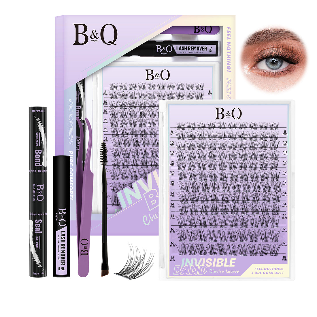 Flora Invisible Band Lash Clusters Kit