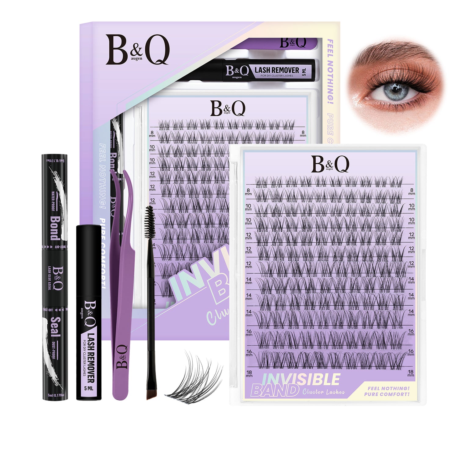 Flora Invisible Band Lash Clusters Kit
