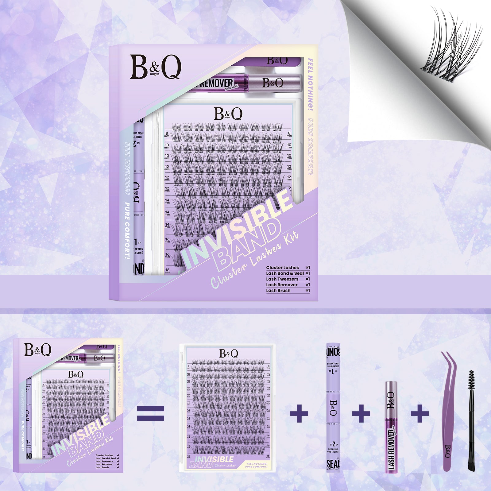 Flora Invisible Band Lash Clusters Kit