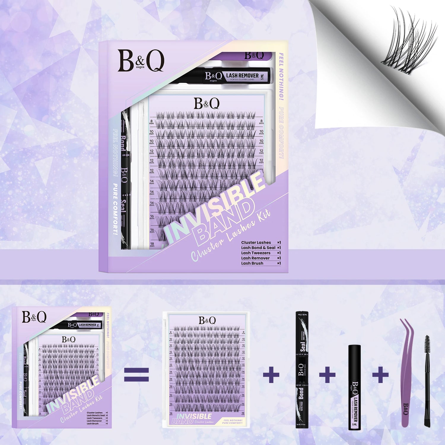 Flora Invisible Band Lash Clusters Kit