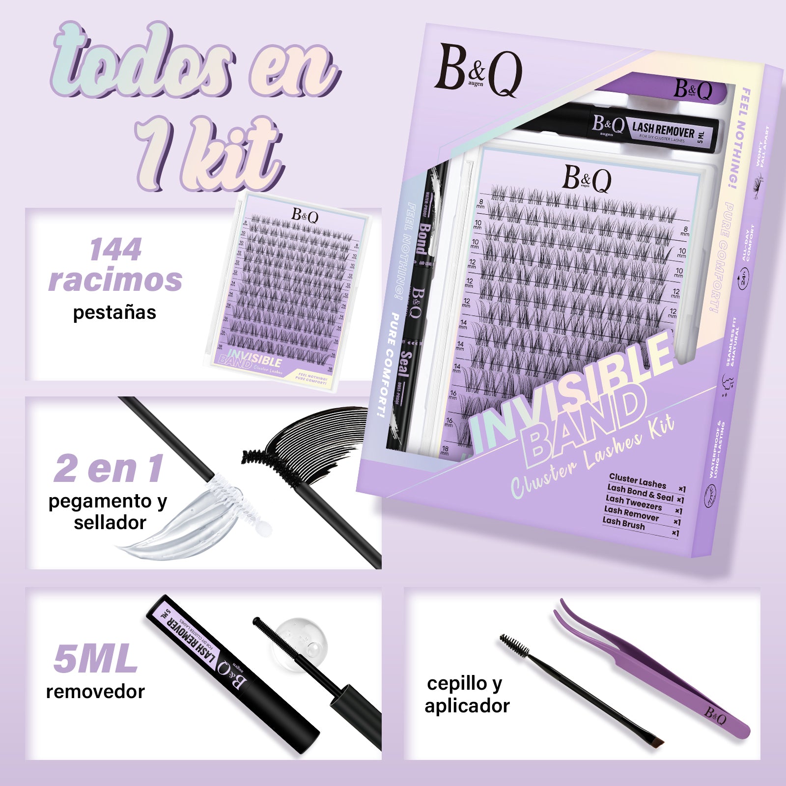 Flora Invisible Band Lash Clusters Kit