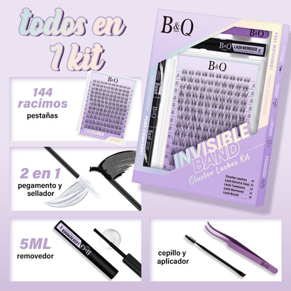 Flora Invisible Band Lash Clusters Kit