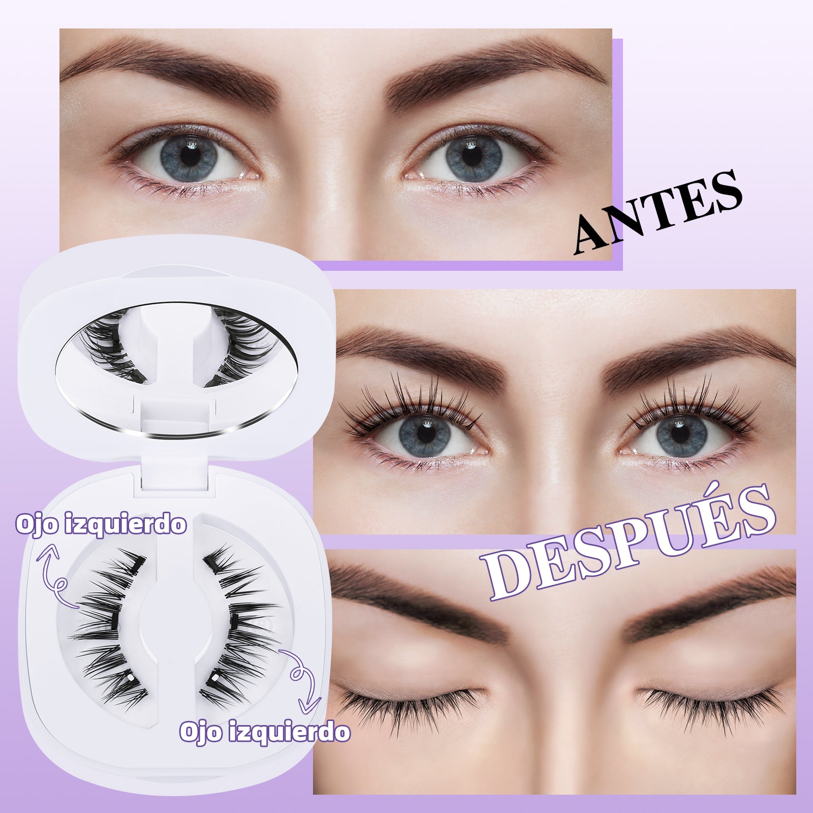 Kit De Pestañas Magnéticas Con Clip 1 Par--M01