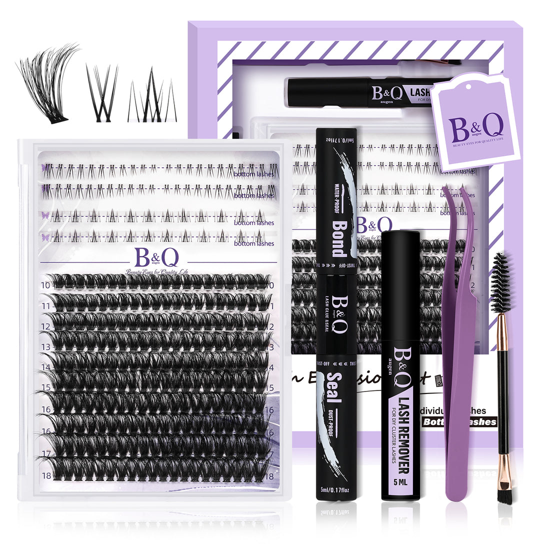 70D Individual Lash Clusters with Bottom Lashes Kit