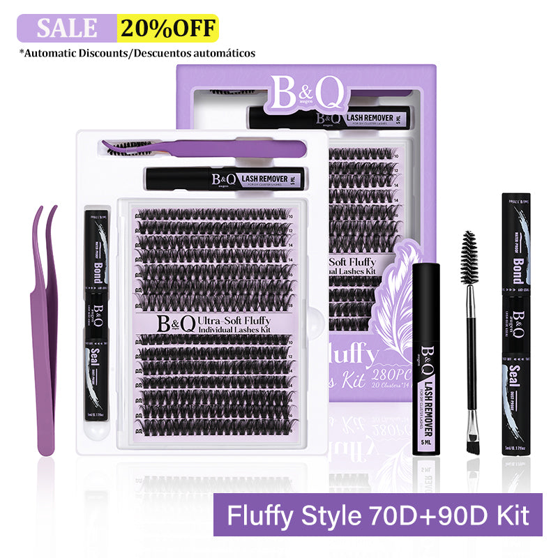 70D+90D Ultra-Soft Fluffy Individual Lashes Kit
