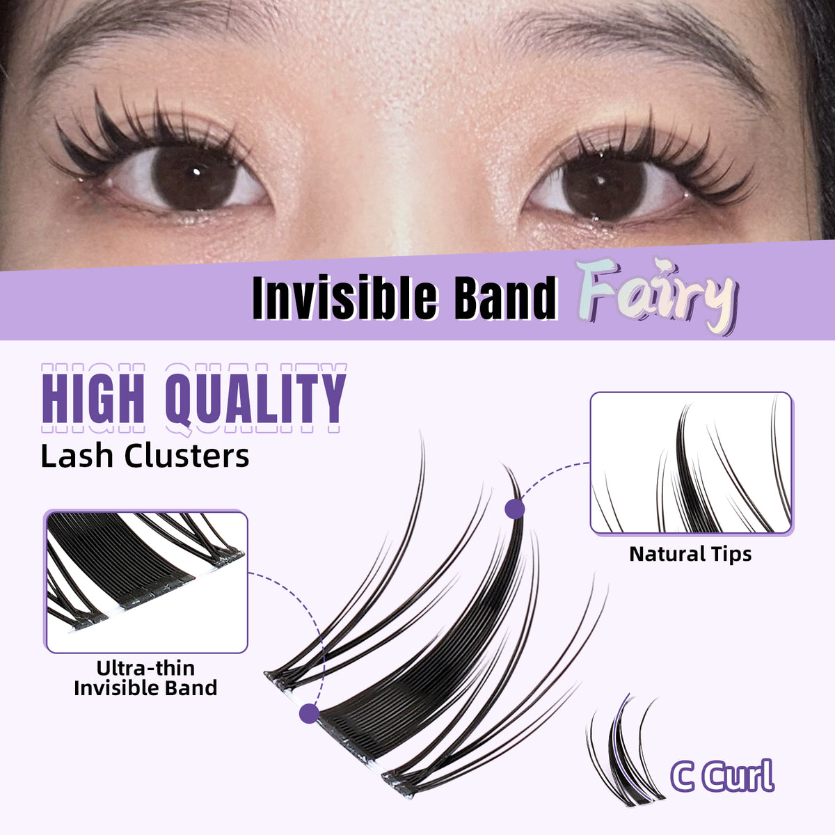 pros of invisible band manga lash cluster