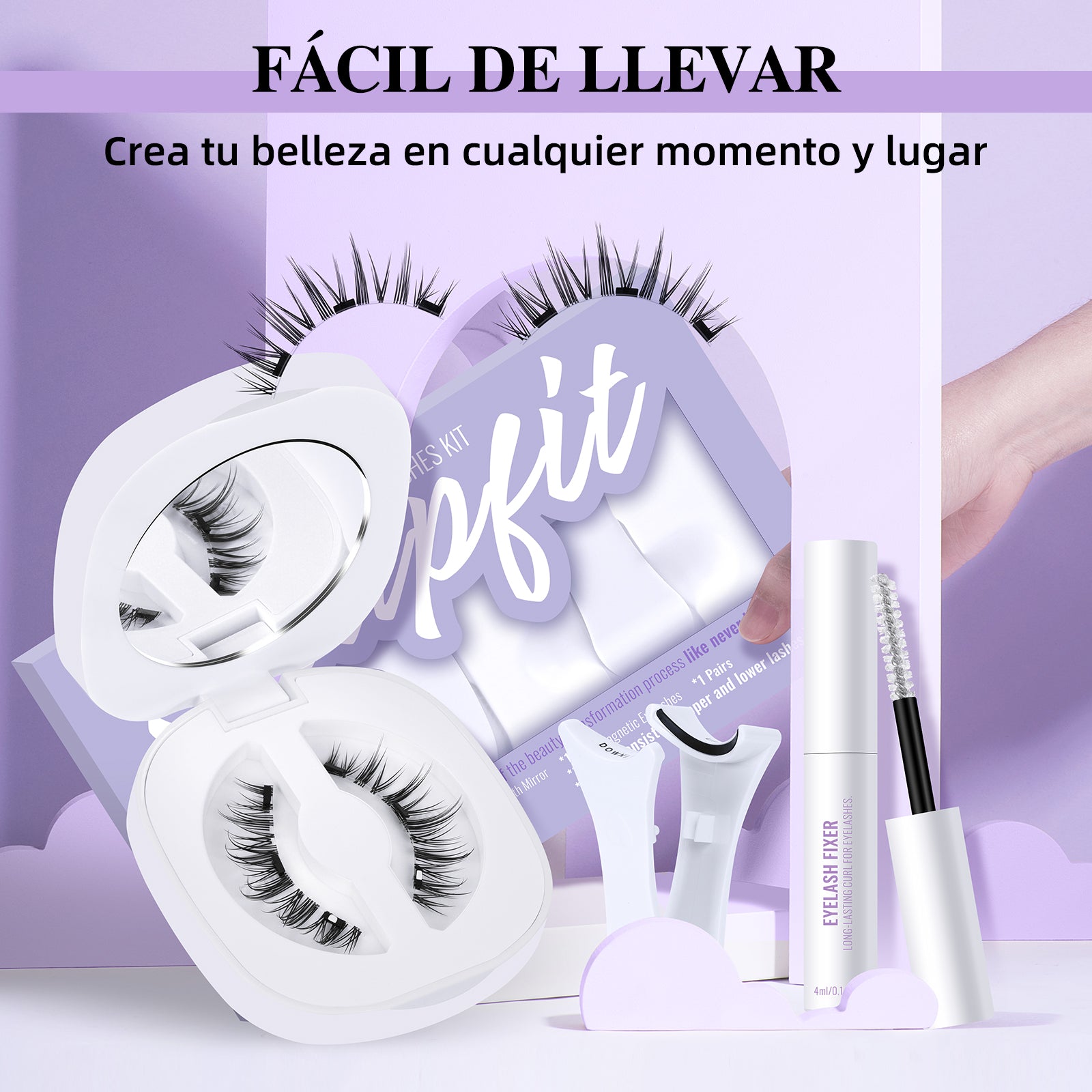 Kit De Pestañas Magnéticas Con Clip 1 Par--M01