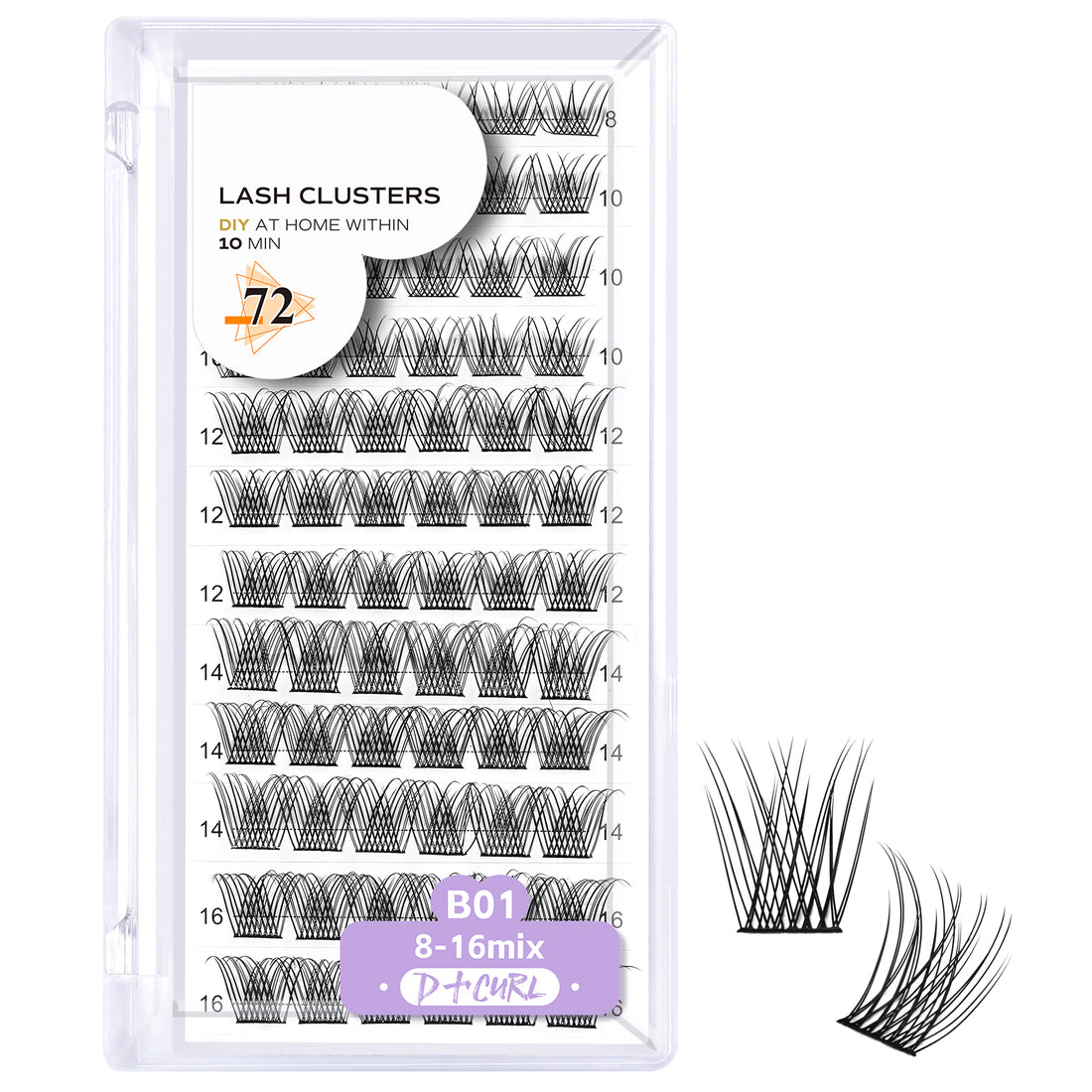 B01 Lash Clusters DIY Eyelash Extensions 72 Clusters Lashes