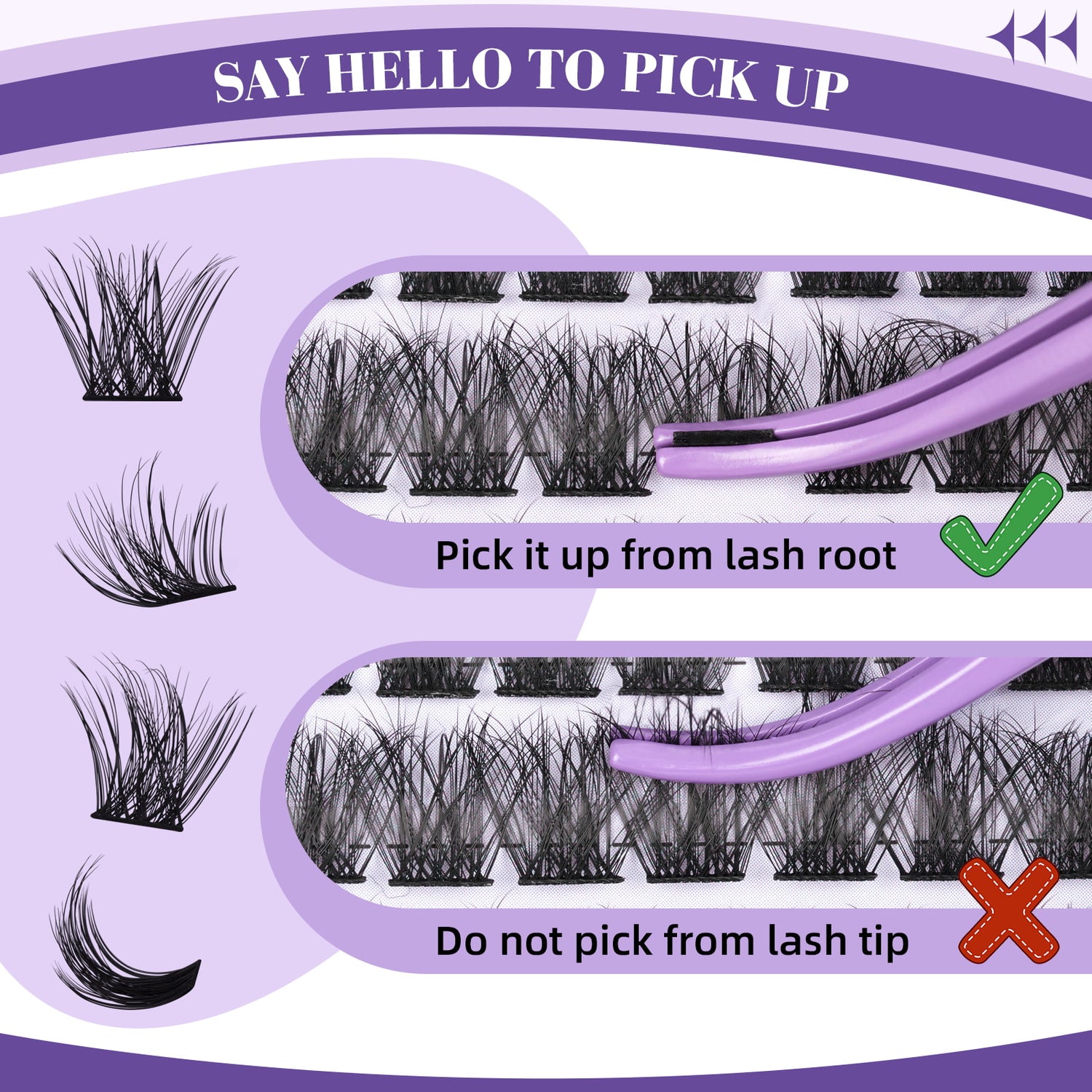 How to properly pick up DIY lashes: pick it up from lash root