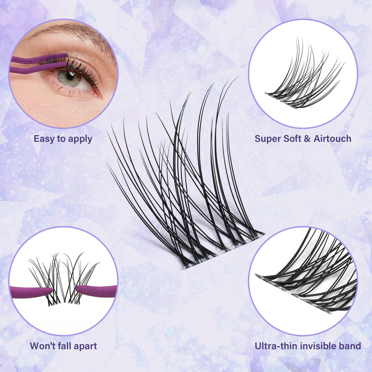 Flora kit de extensiones de pestañas raíces invisibles