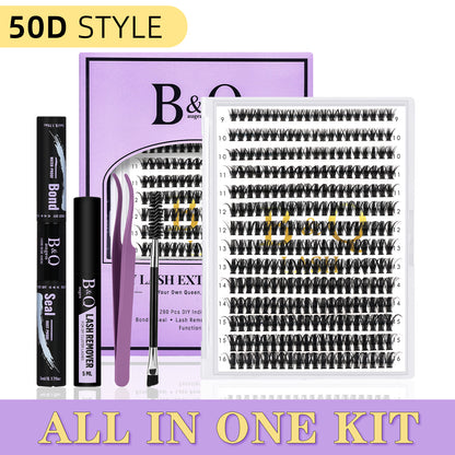 Kit completo de extensiones de pestañas individuales DIY de 50D