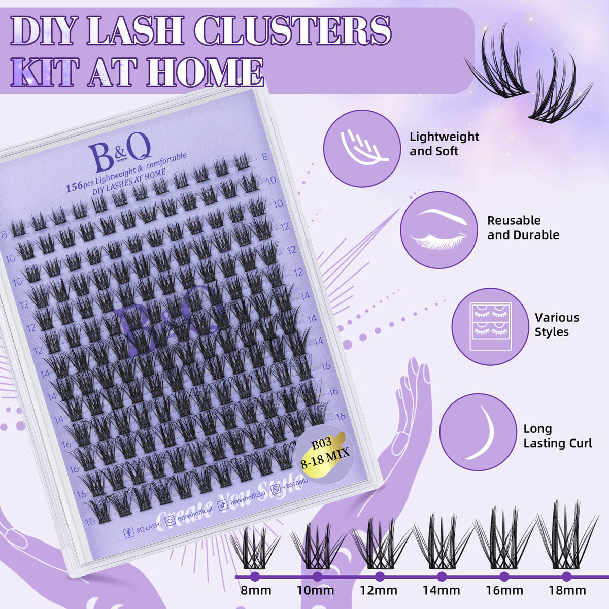 Pros of natural-looking diy lash clusters B03