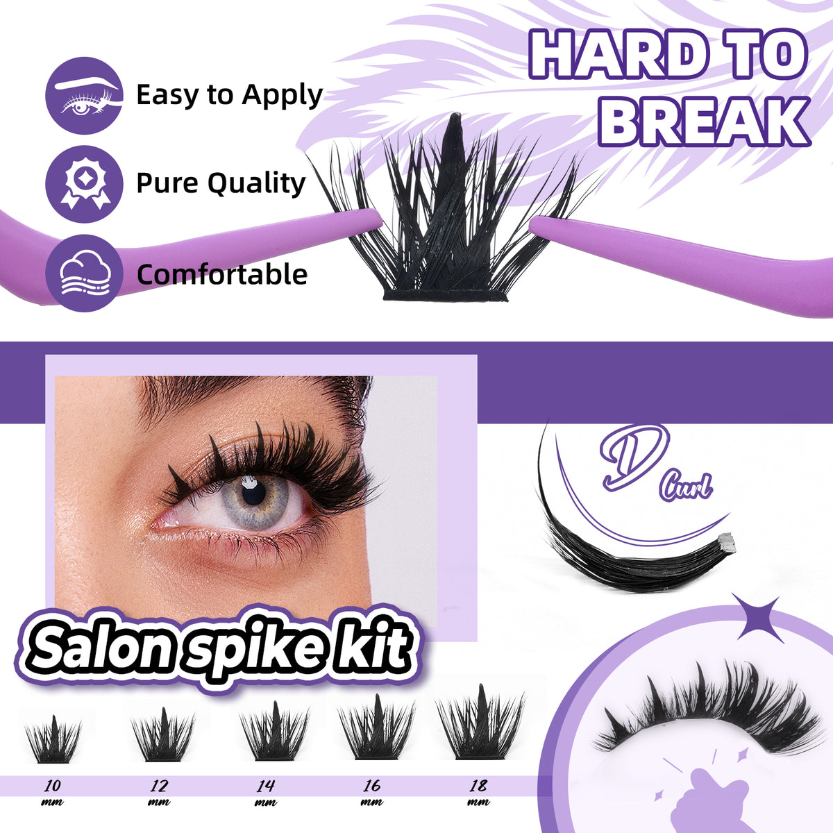 Kit de Pestañas Individuales Ultra Suaves 70D+90D