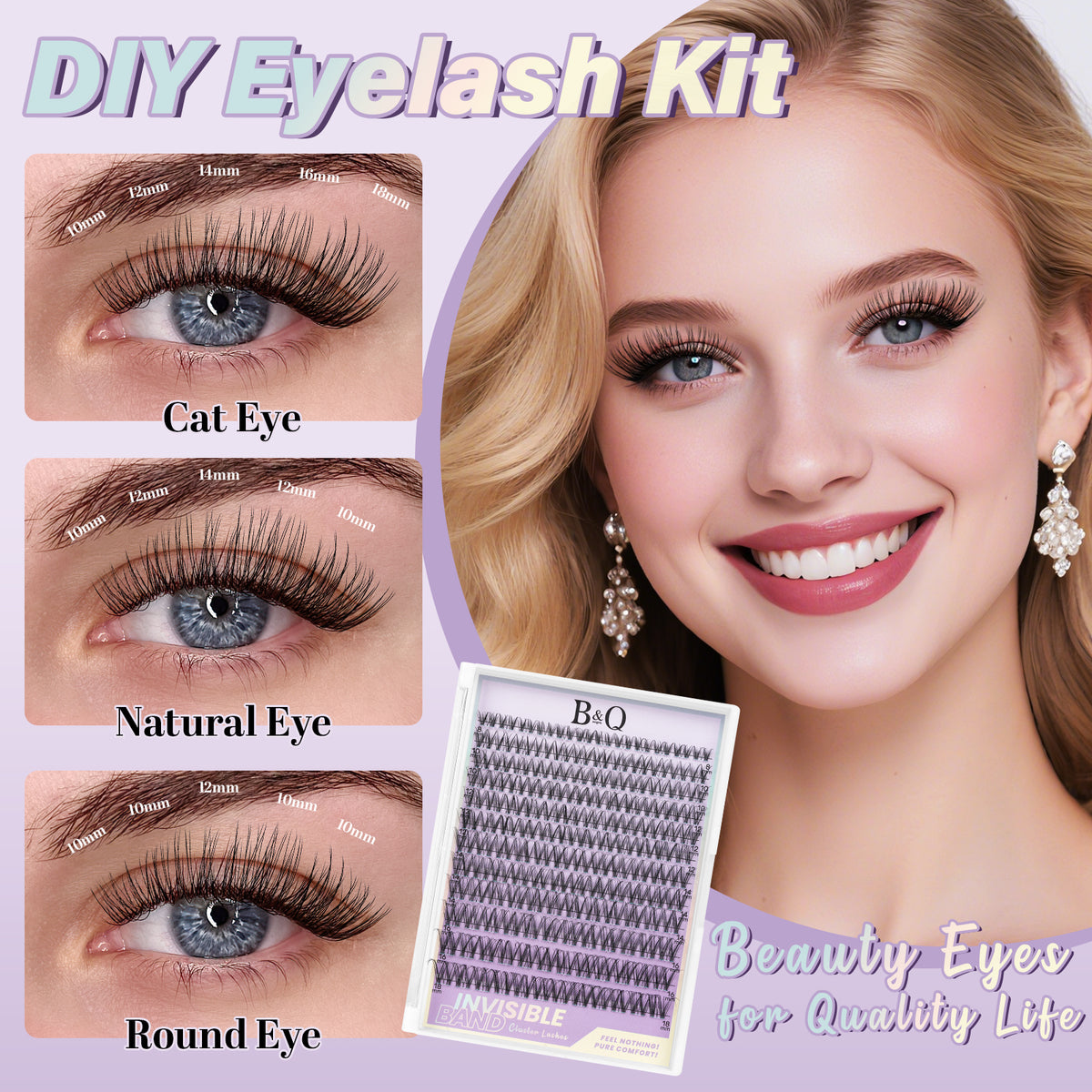 Venus kit de extensiones de pestañas raíces invisibles