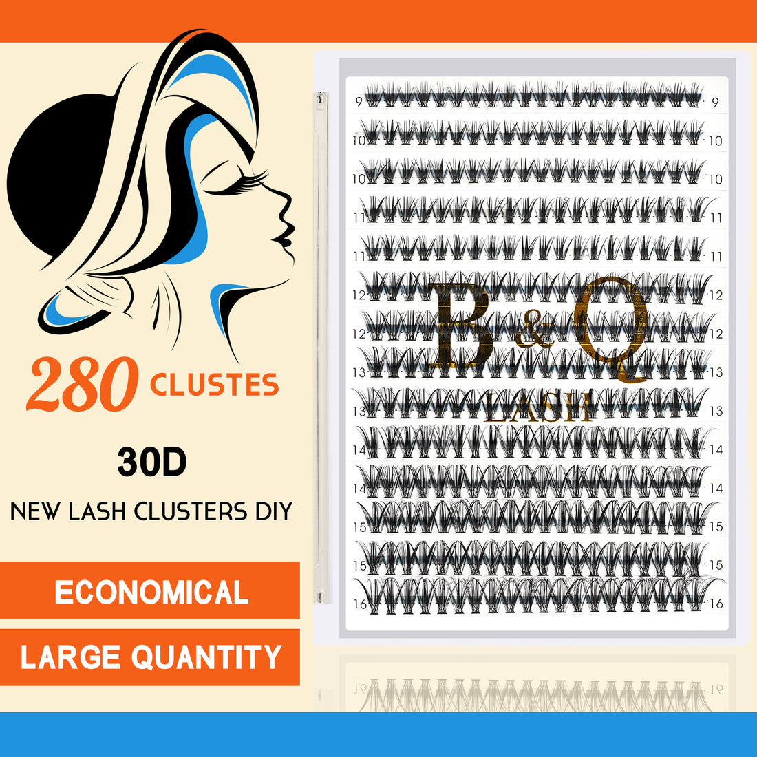 30D Lash Clusters 280 piezas de pestañas individuales DIY en casa