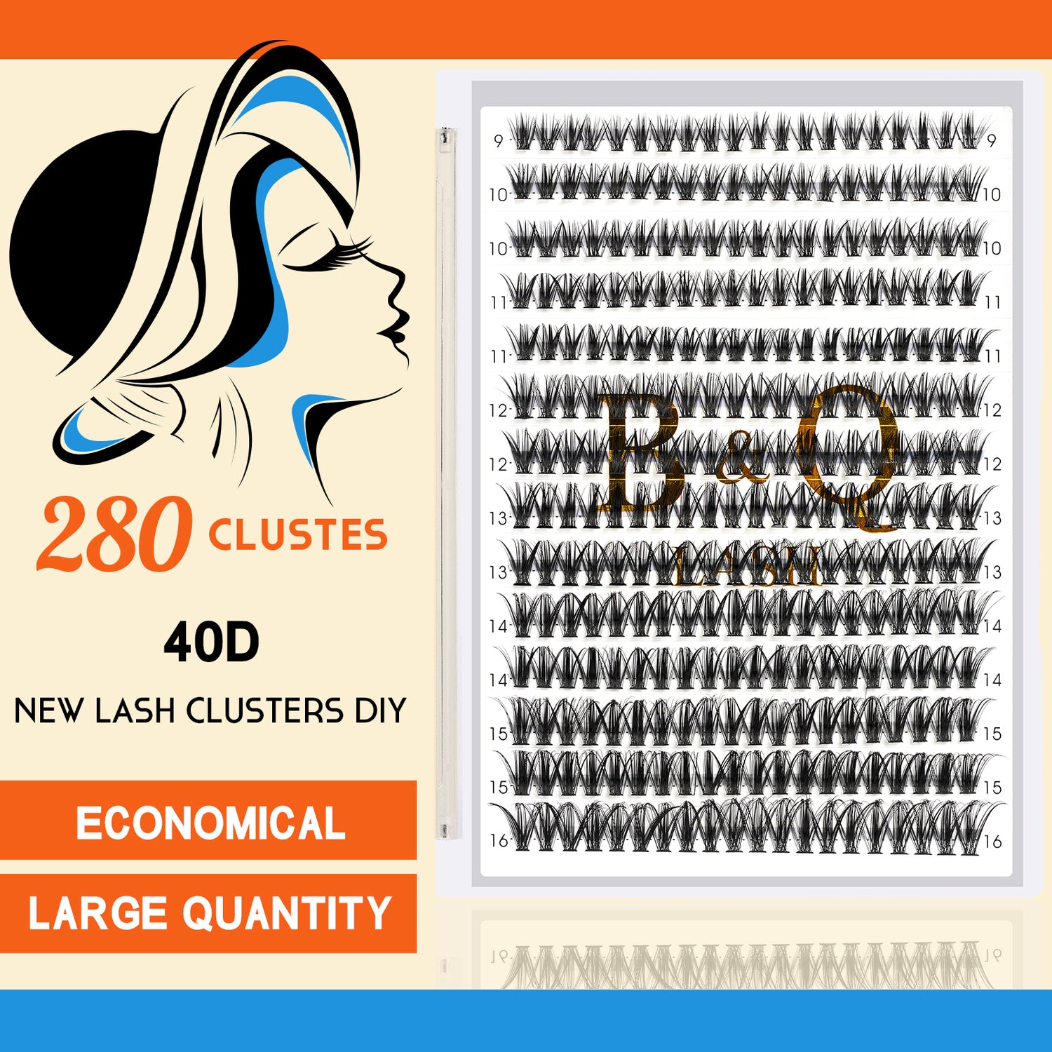 40D Lash Clusters 280 piezas de pestañas individuales DIY en casa 