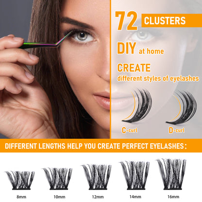 B05 Lash Clusters DIY Extensiones de pestañas 72 Clusters Lashes 